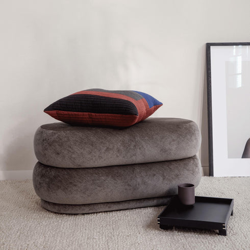 Oval Pouf With 2 Levels